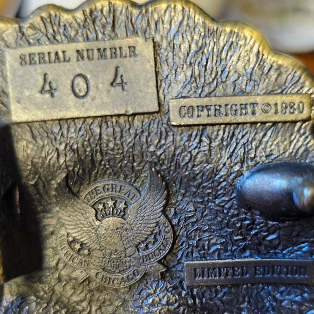Great American Buckle Co 1980 4-Wheelers Do It In The Dust Brass Belt Buckle 404